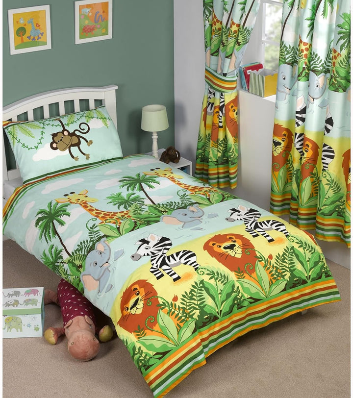 Junior-Bettbezug und Kissenbezug, Set, Dschungel-Motiv