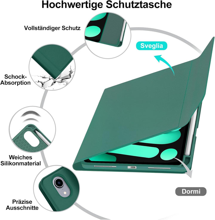 IVEOPPE Tastatur für iPad mini 7 (A17 pro) 2024 / Mini 6 2021, Hülle mit Tastatu Magnetisch Bluetoot