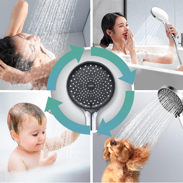Cobbe Duschkopf Hochdruck mit 3 Sprühstössen, Grosse Power Duschköpfe mit Wassersparender Handbrause