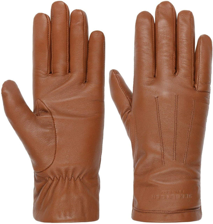 Seeberger Spencer Lederhandschuhe Handschuhe Damenhandschuhe Fingerhandschuhe (7 HS - cognac)