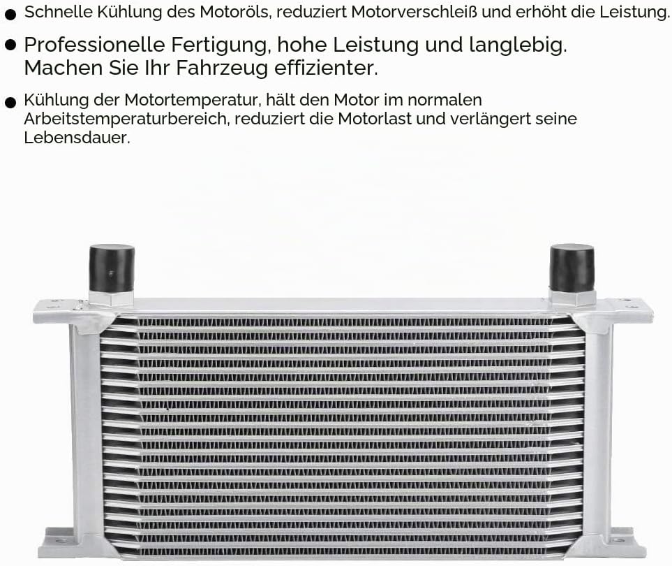 KSTE Ölkühler Universal, 19-Row britischen Typ Motor Motorölkühler Kühler Kühlsystem Silber