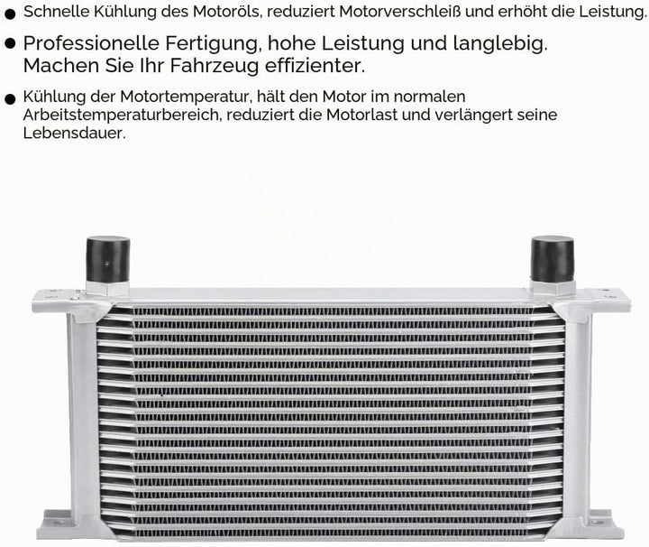 KSTE Ölkühler Universal, 19-Row britischen Typ Motor Motorölkühler Kühler Kühlsystem Silber