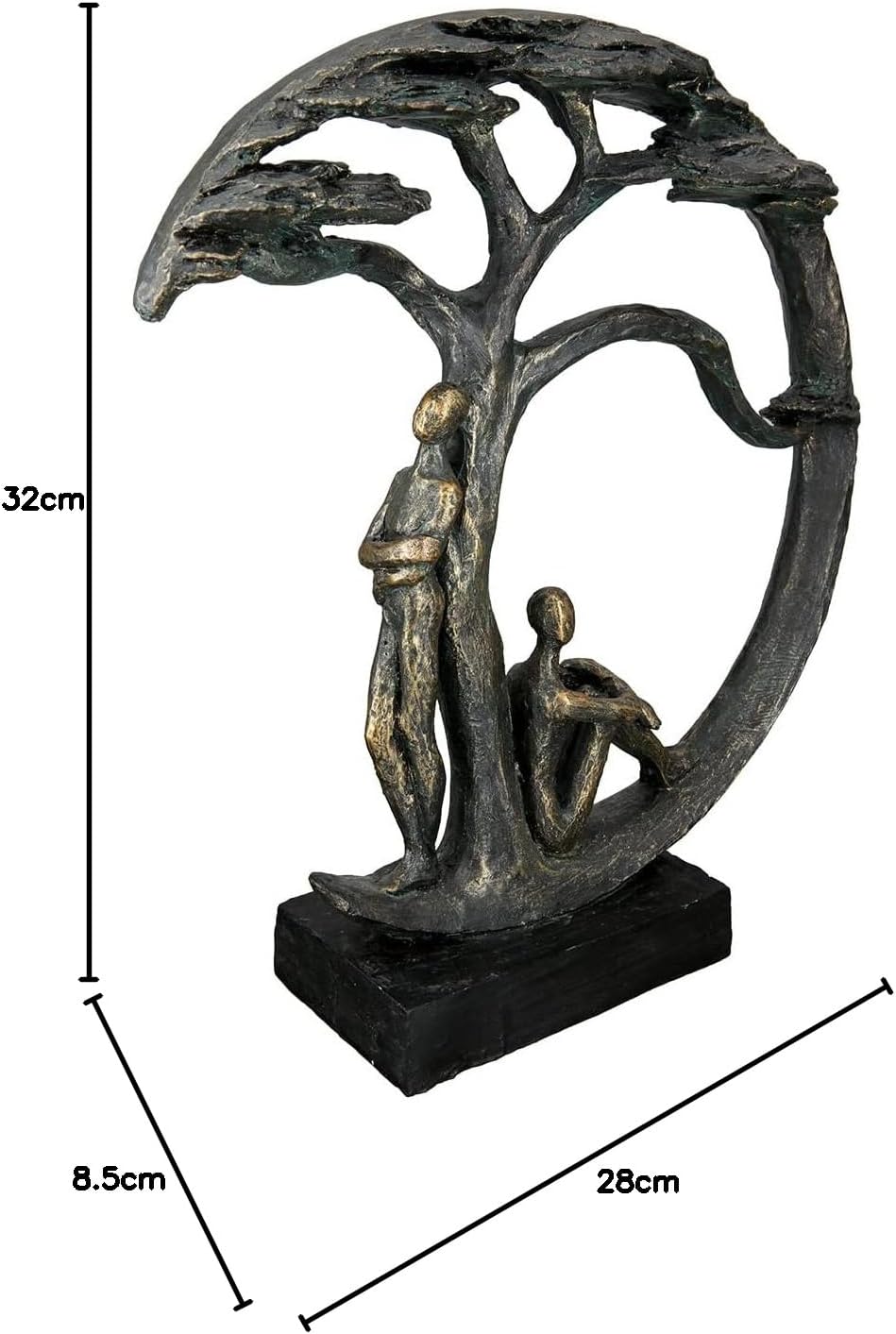 Casablanca Deko Figur Skulptur aus Kunstharz - Baum Schatten - mit Spruchanhänger - Farbe: Bronze -