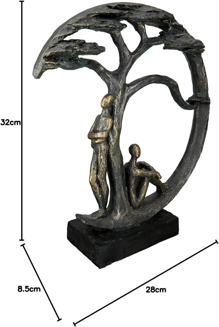 Casablanca Deko Figur Skulptur aus Kunstharz - Baum Schatten - mit Spruchanhänger - Farbe: Bronze -