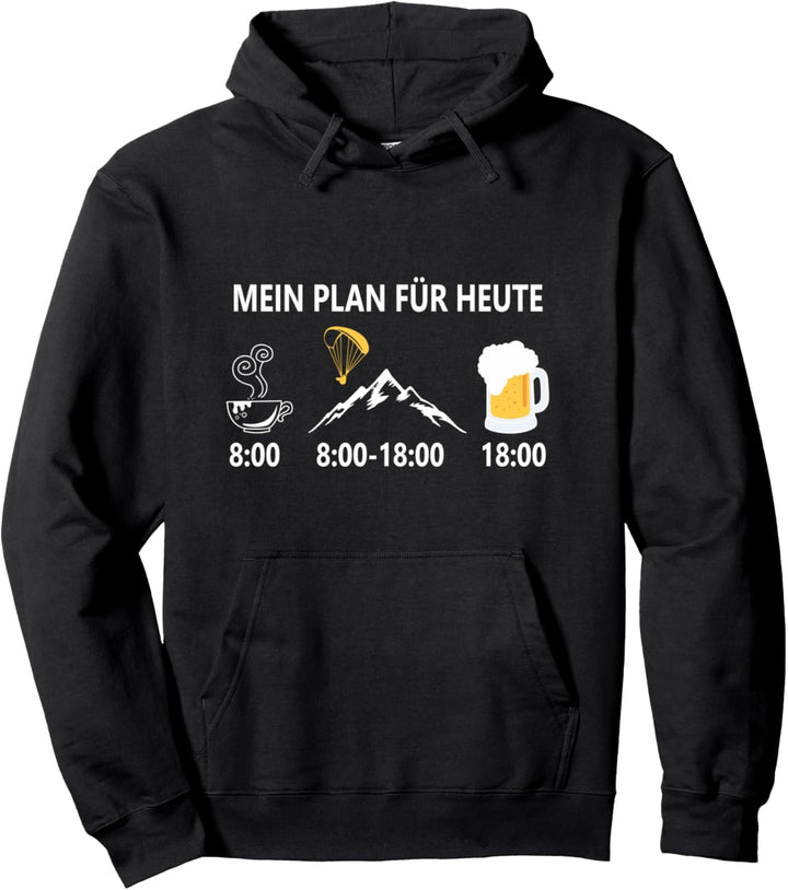 Kaffee Paragleiten Gleitflug Berge Bier Pullover Hoodie