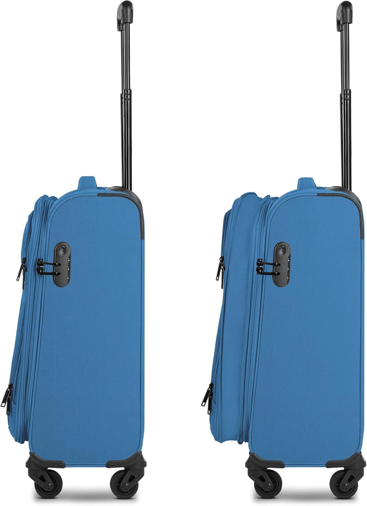 SMARTBOX Weichgepäck Kabinen-Koffer für Damen & Herren | Kleiner Cabin-Trolley 36 x 23 x 57 cm | 4 R