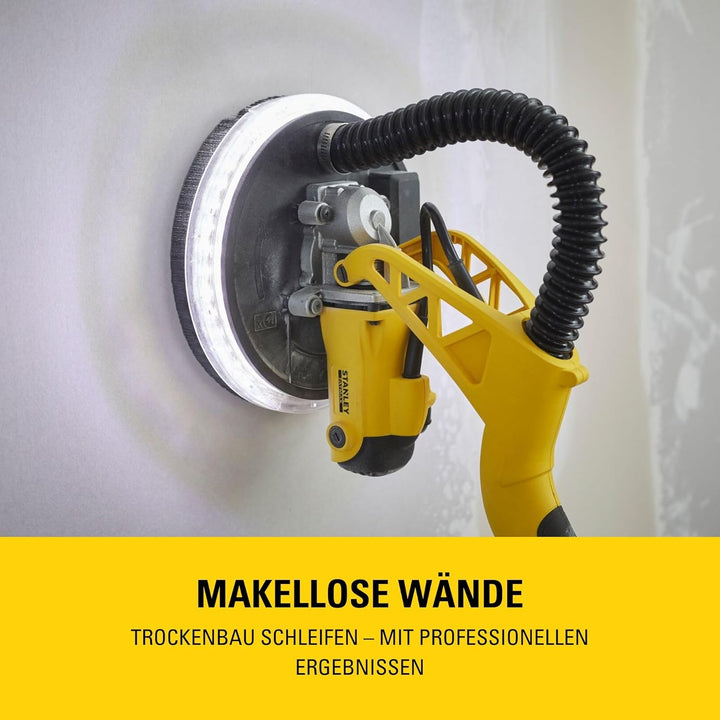STANLEY FATMAX 750W Trockenbauschleifer (225mm) mit Aufbewahrungstasche und 120G Netz-Schleifscheibe