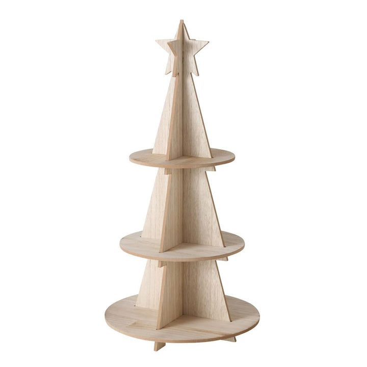 Etagere Christmas Tree Natur braun Holz Dekoetagere Weihnachtsbaum Tannenbaum