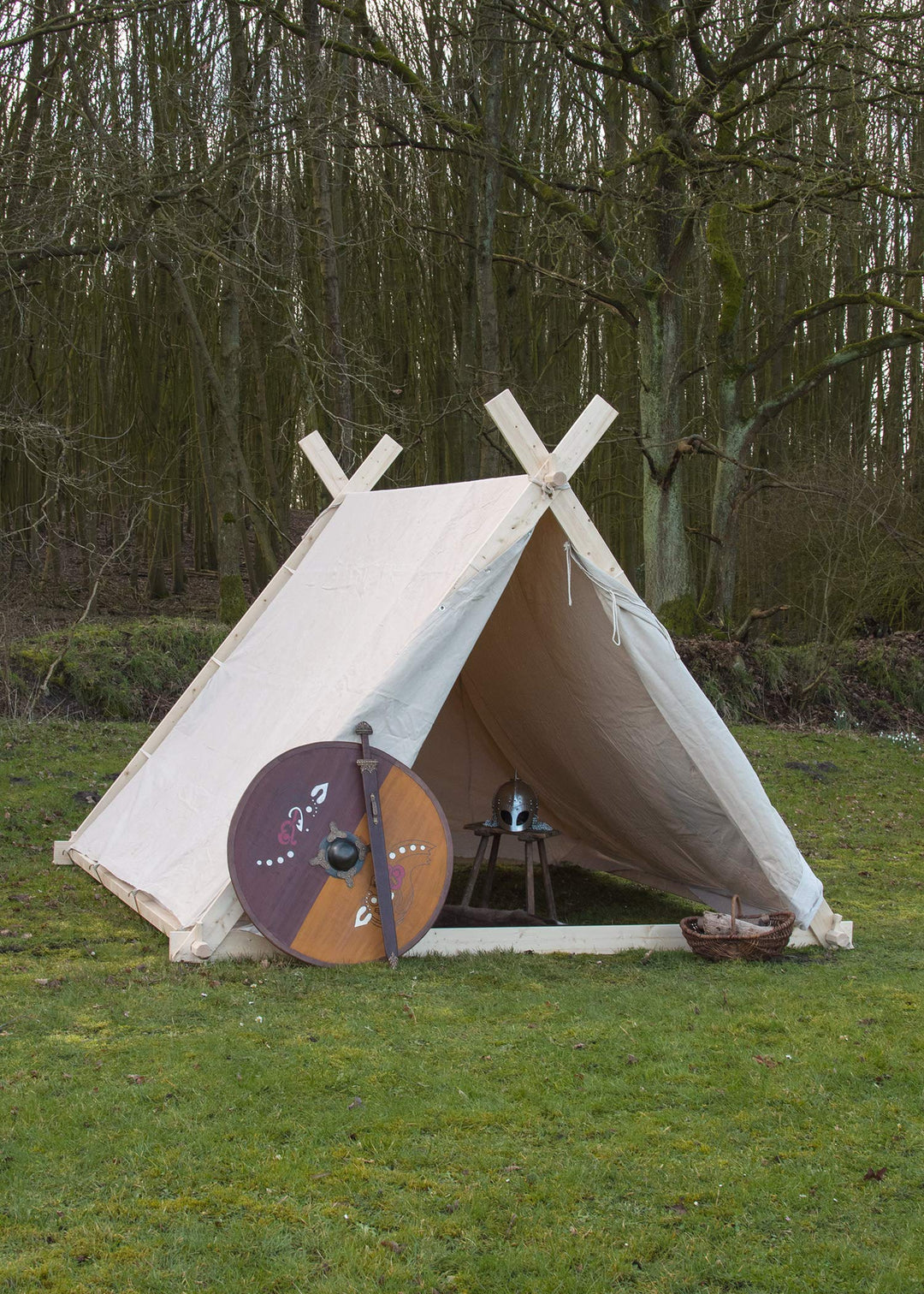 Battle-Merchant Wikingerzelt, 2 x 2.3 x 1.8 m, 350 GMS, naturfarben, OHNE Zeltstangen