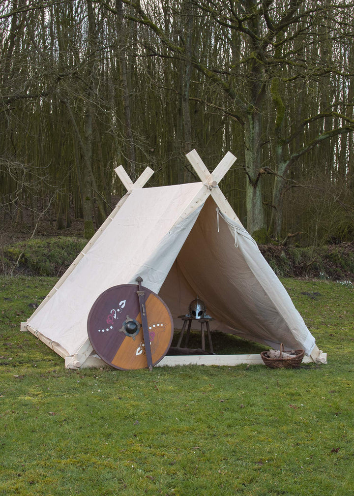 Battle-Merchant Wikingerzelt, 2 x 2.3 x 1.8 m, 350 GMS, naturfarben, OHNE Zeltstangen