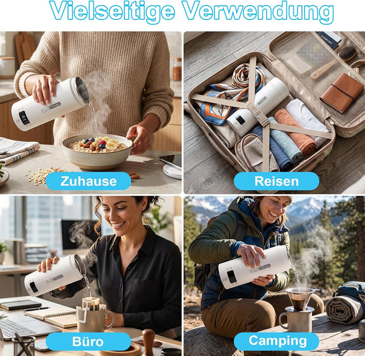 Reisewasserkocher Klein 450ML,Tragbarer Elektrische Wassertasse für Reise