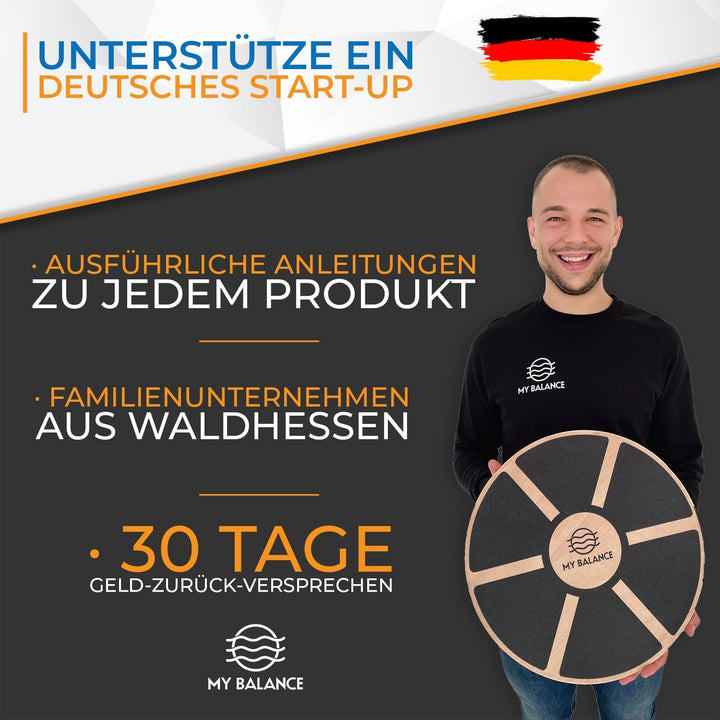 My Balance Premium Balance Board inkl. Antirutschmatte, Hochwertiges Wackelbrett mit E-Book, Stärkt