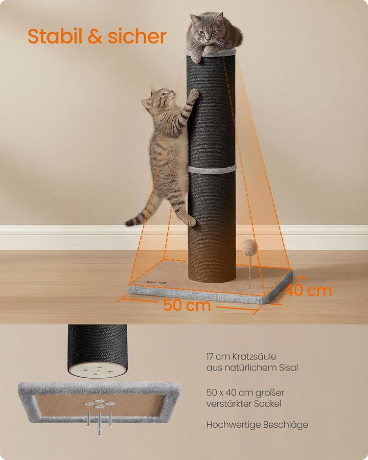 Feandrea Kratzbaum, 85 cm hoch, Kratzsäule XXL, tintenschwarz PCA042B101