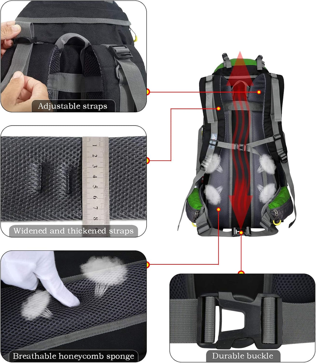 70L Trekkingrucksack Campingrucksack Reiserucksack Wanderrucksack Grosser Rucksack für Damen Herren