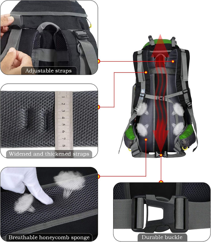 70L Trekkingrucksack Campingrucksack Reiserucksack Wanderrucksack Grosser Rucksack für Damen Herren