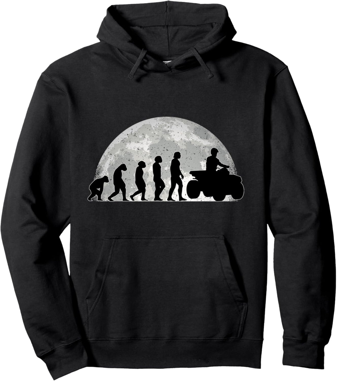 Quad Evolution Mond Quadfahrer Quad Bike ATV 4x4 Pullover Hoodie