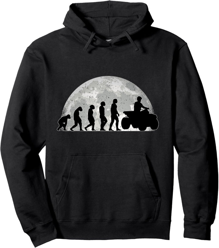 Quad Evolution Mond Quadfahrer Quad Bike ATV 4x4 Pullover Hoodie