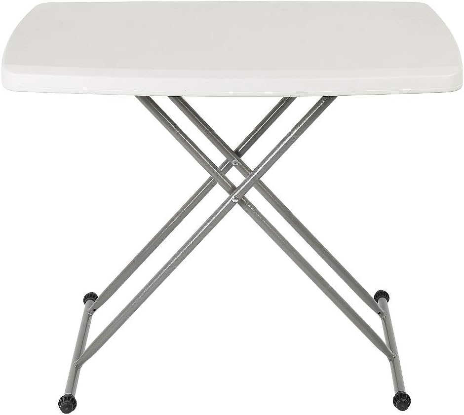 Klapptisch, Campingtisch, 76 cm, kompakter und klappbarer Tisch, verstellbar, weiss, Material: HDPE,