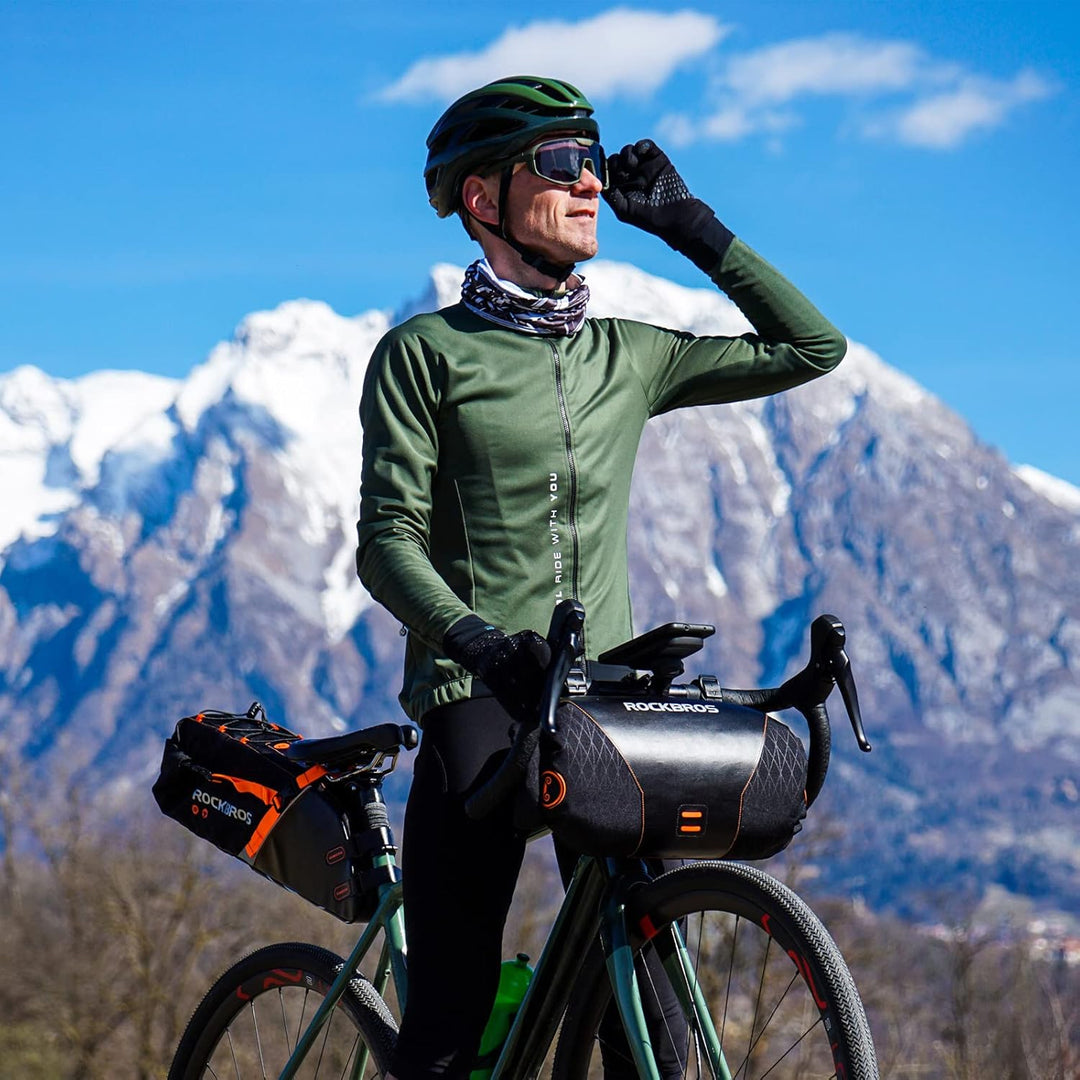 ROCKBROS Fahrradtaschen Set wasserdichte Lenkertasche + Rahmentasche + Satteltasche für Fahrrad, Bik