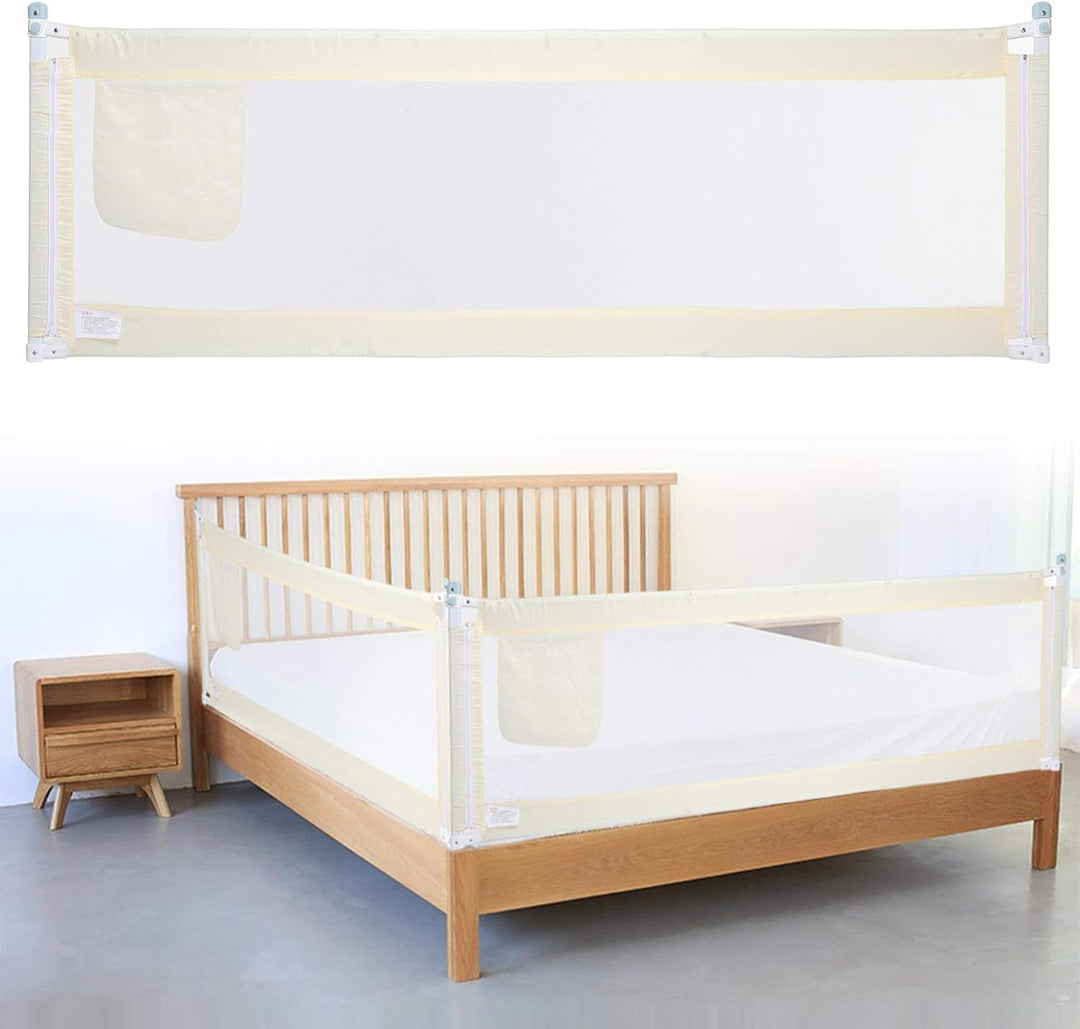 Bettgitter 200x68 cm, verstellbares Bett Schutzgitter für Kinder, Absturzsicherung Babybett, Kinders