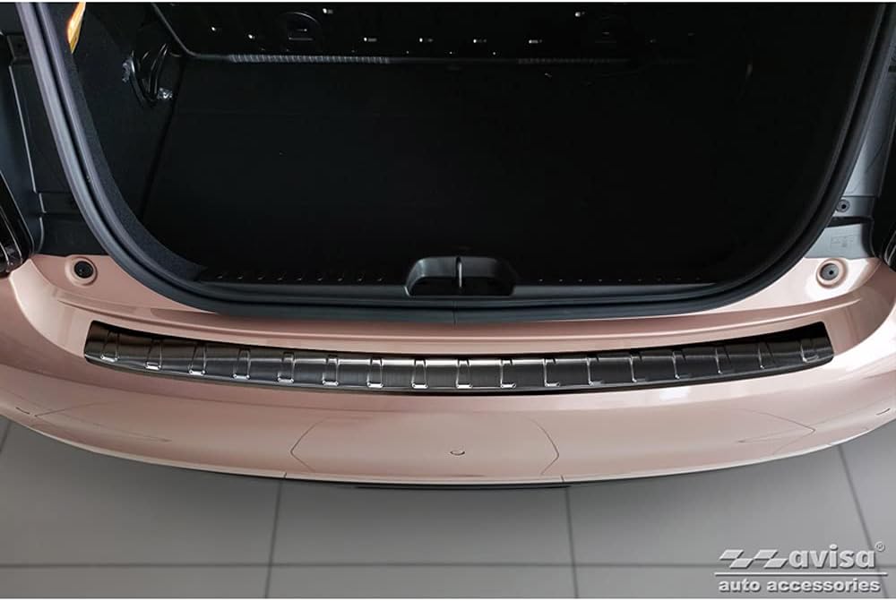 Avisa Schwarz Edelstahl Heckstossstangenschutz kompatibel mit Fiat 500e Berlina, 3+1 & Cabrio 3-türe
