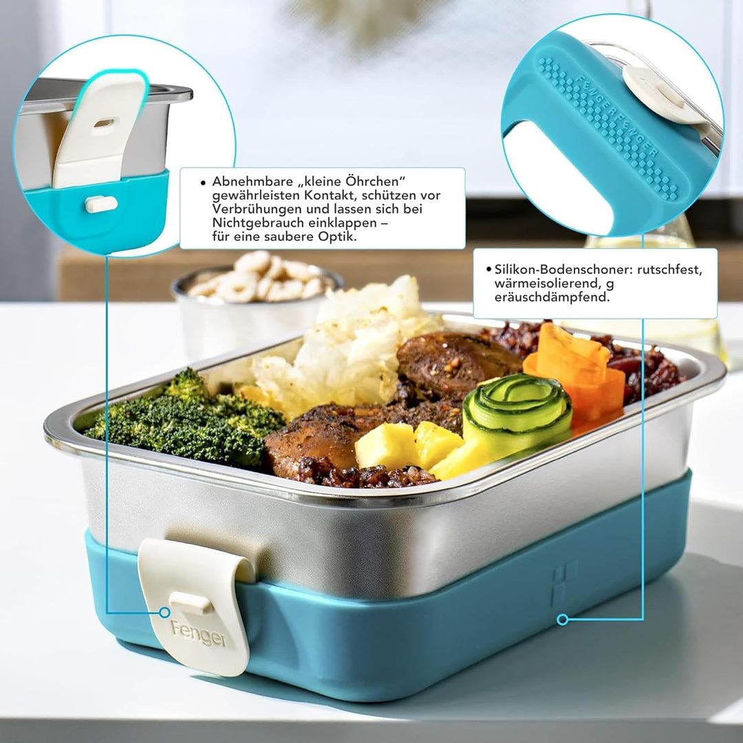 Fenger Edelstahl-Lunchbox mit Silikonhülle/Bento-Box/Frischhaltedosen – auslaufsicher, wiederverwend