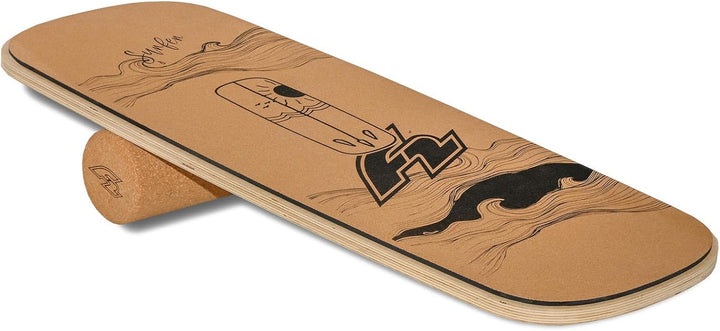 F2 Set Kork Balance Board Flat Shape + Korkrolle Modell wählbar aus Kork für Einsteiger und Profis -