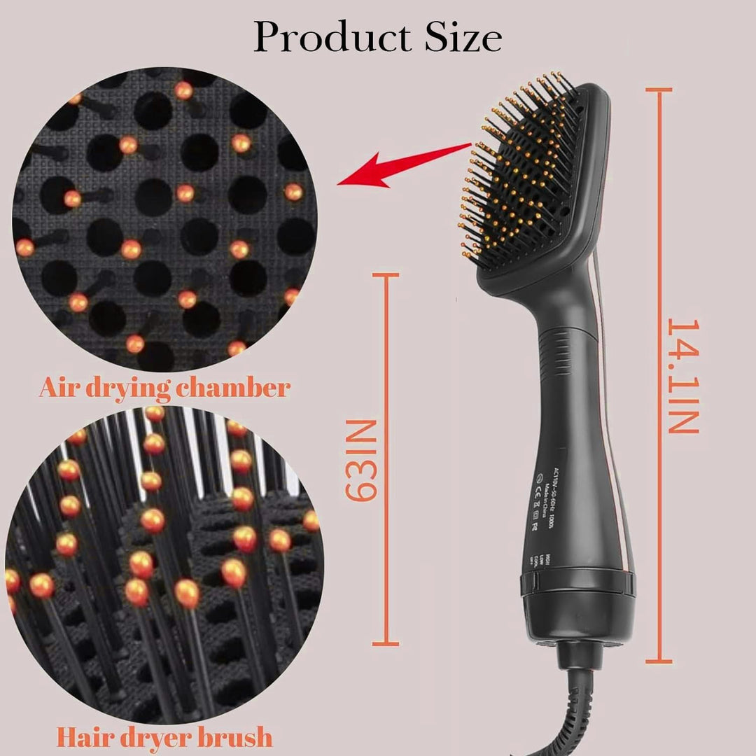 Haartrocknerbürste, 3 in 1 Negativ-Ionen-Haartrockner Heissluftbürste Haarstyling-Werkzeug, Glätteis