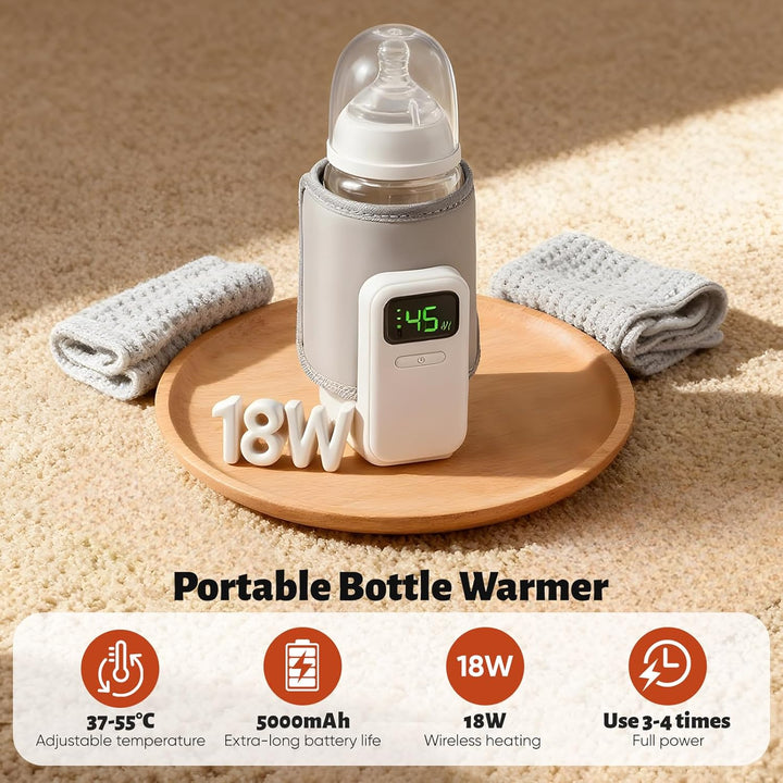 FlaschenwäRmer Baby Unterwegs,Tragbarer FlaschenwäRmer Baby Mit Lcd-Display,Mobiler FlaschenwäRmer B