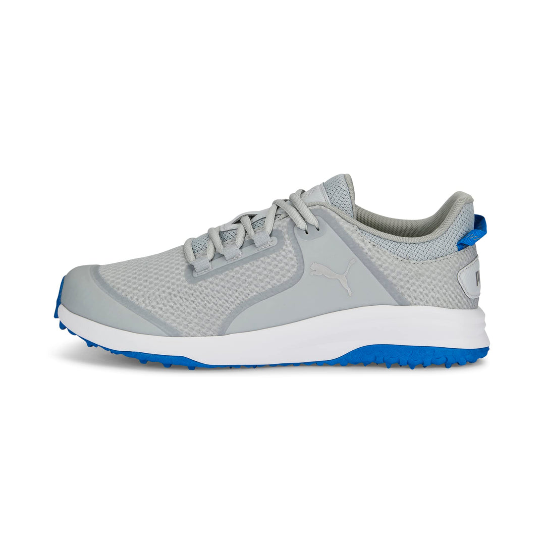 PUMA Herren Fusion Grip Extra Wide Golfschuh 47 EU Weit Flach Hellgrau Puma Silver Puma Team Royal,