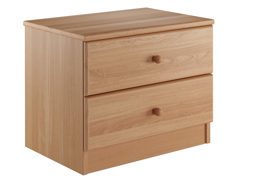 Erst-Holz Niedrige Nachtkonsole Buche Massivholz Nachttisch mit Zwei Schubladen 90.20-K38