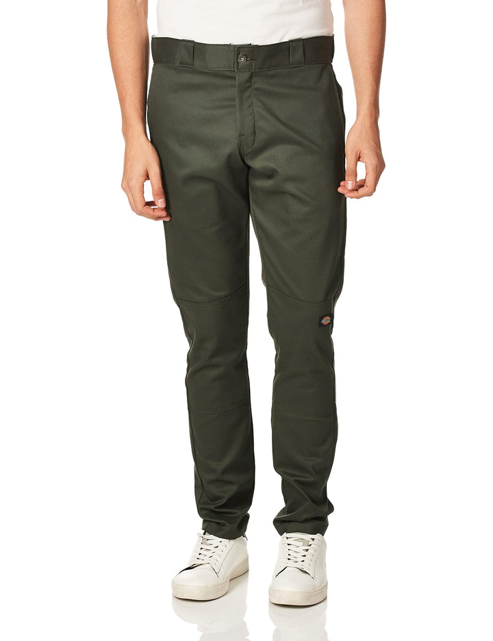 Dickies Herren Skinny Straight Double Knee Arbeitshose 28W / 30L Olivgrün, 28W / 30L Olivgrün