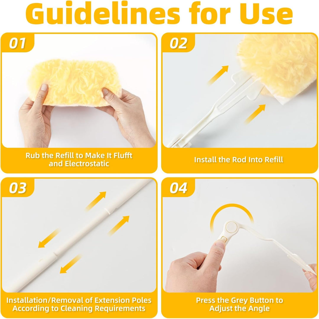 41 Stück Kompatibel mit Swiffer Staubmagnet Nachfüllpack, 360° Staubwedel für Swiffer Duster Nachfül