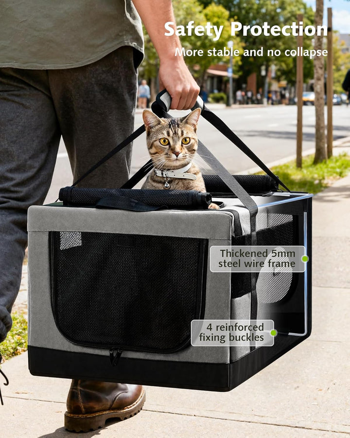 pecute Katzentasche Transporttasche Stabiler Halt Haustier Tragetasche, Transportbox Katze Leicht, F