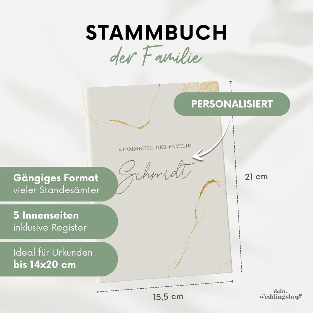 Stammbuch der Familie - Familienstammbuch Hochzeit Standesamt - Lovebirds - Hardcover (16x21cm, PERS