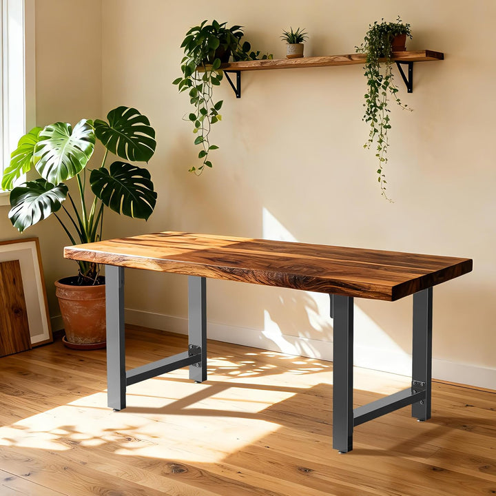 Wiltec Tischkufen Tischbeine aus Vierkantprofilen 60x72cm lackierter Stahl klarlackbeschichtet Tisch