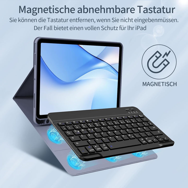 Hülle mit Tastatur für iPad Air 7./6. Generation 11 Zoll M3/M2 (2025/2024) &amp; 10,9 Zoll Air 5./4. Gen