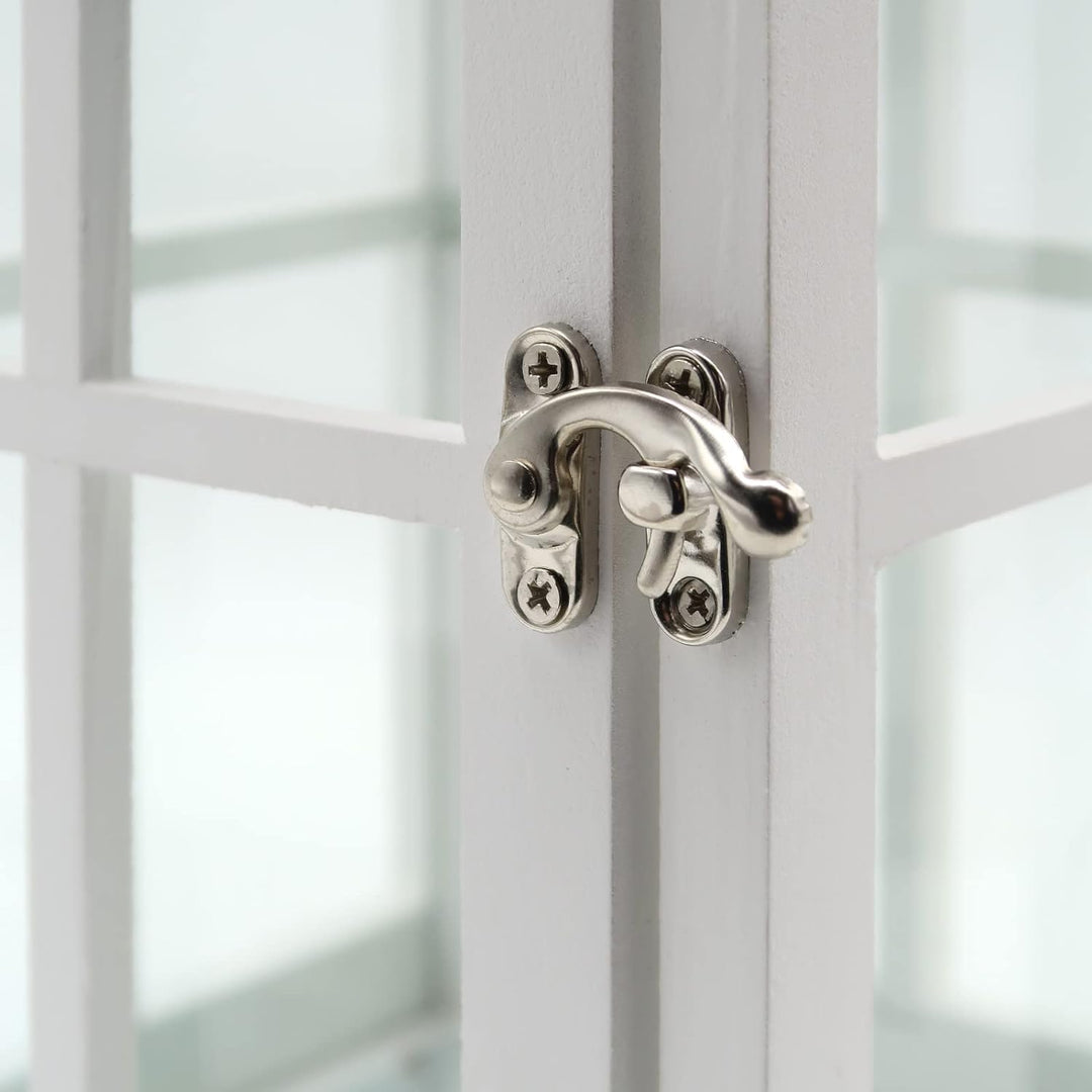 Dekovita 2er-Set Gartenlaterne 27cm/40cm - Holz-Laternen in Weiss mit Glas-Scheiben Henkel Deko-Late