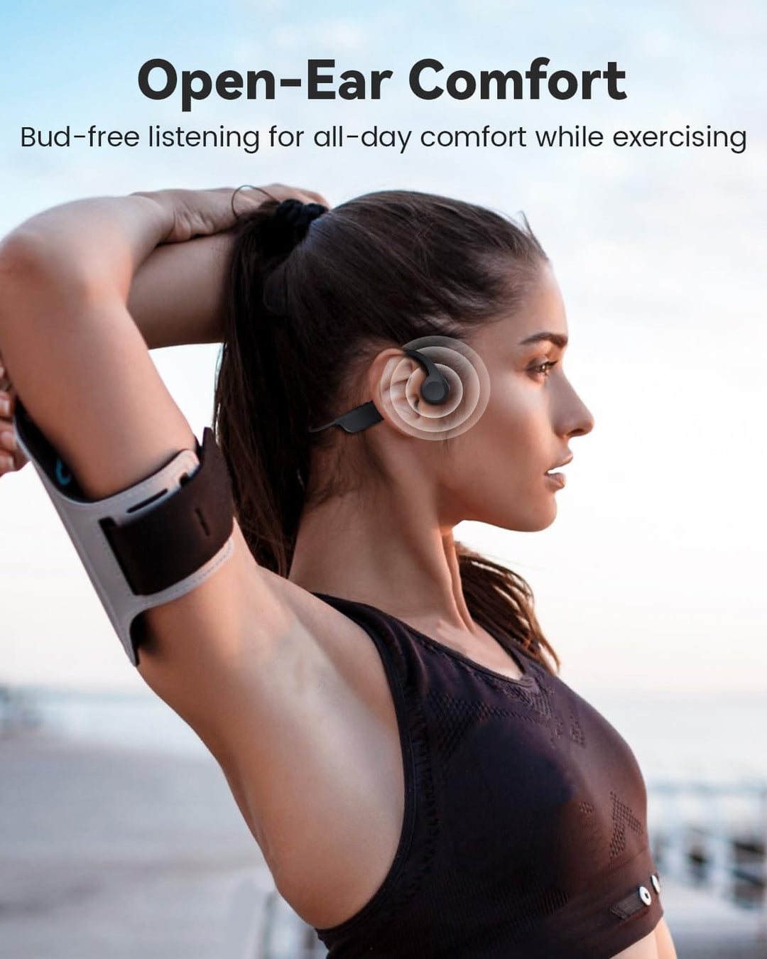 MONODEAL Knochenschall Kopfhörer Bluetooth 5.3 Open-Ear Kopfhörer, Typ-C Ladeanschluss, IPX6 wasserd