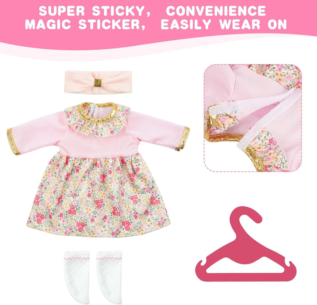 Puppenkleidungsset, 4 Stück Kleidung Bekleidung für Baby Puppen, Puppenkleidung 35-43 cm, neues Klei
