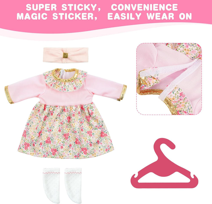 Puppenkleidungsset, 4 Stück Kleidung Bekleidung für Baby Puppen, Puppenkleidung 35-43 cm, neues Klei
