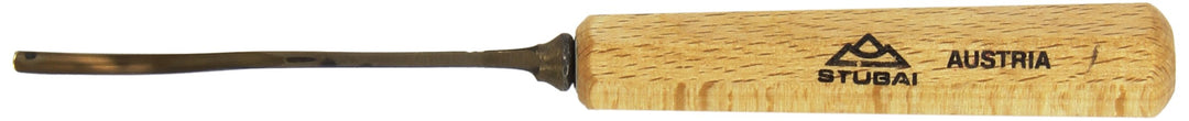 STUBAI Stemmeisen Stechbeitel Serie 52 - Form 28 | Gekröpftes Hohleisen 3 mm, mit Holzgriff, für Fig