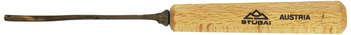 STUBAI Stemmeisen Stechbeitel Serie 52 - Form 28 | Gekröpftes Hohleisen 3 mm, mit Holzgriff, für Fig