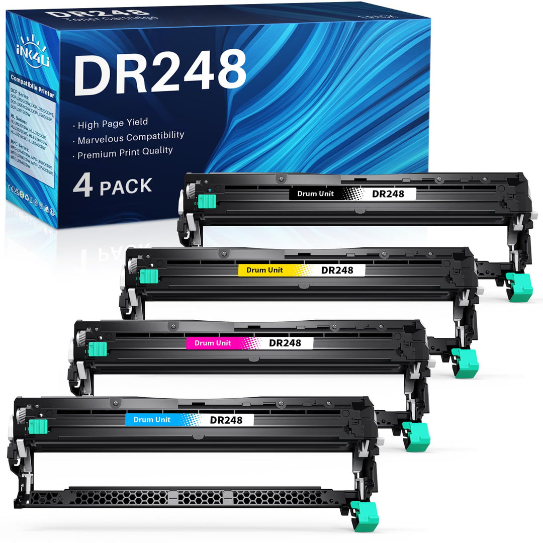 INK4U DR248CL Trommel (4er-Pack, Extra Hoch) kompatibel für Brother DR-248CL Trommeleinheit für TN24