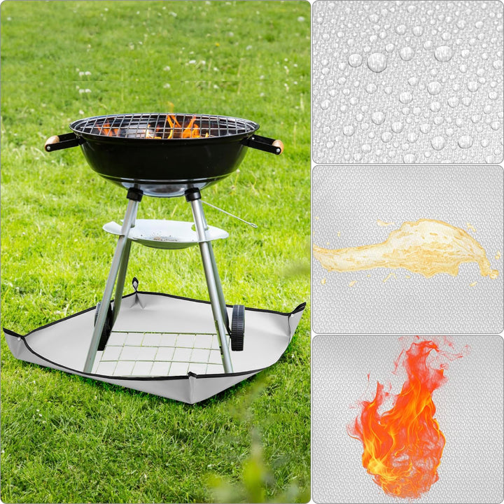 QWORK® Feuerstellenmatte, 100X100CM Quadratische Feuerfeste Unterlage, Hitzebeständige Feuerfeste Gr
