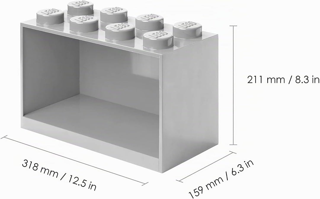 Room Copenhagen LEGO Brick Shelf 8 KNOBS, Grau Grau 8 Knöpfe, Grau 8 Knöpfe