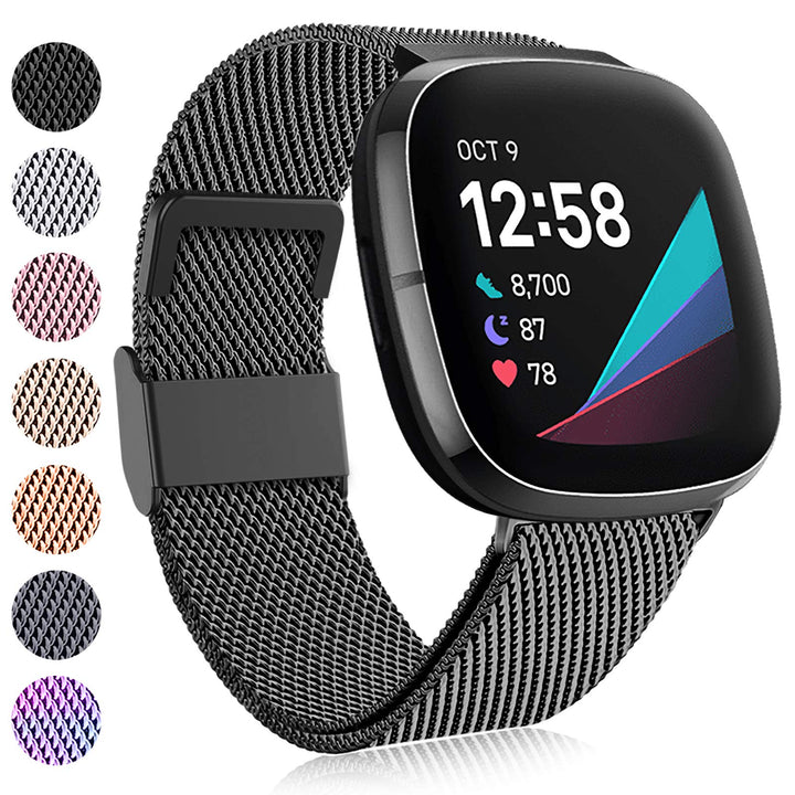 Faliogo Kompatibel mit Fitbit Versa 3 Armband/Fitbit Versa 4 Armband/Fitbit Sense Armband, Edelstahl