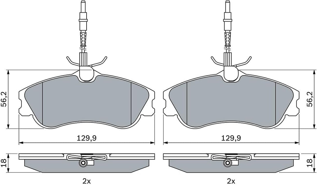 Bosch BP103 Bremsbeläge - Vorderachse - ECE-R90 Zertifizierung - vier Bremsbeläge pro Set