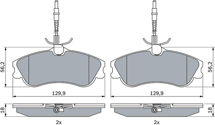 Bosch BP103 Bremsbeläge - Vorderachse - ECE-R90 Zertifizierung - vier Bremsbeläge pro Set