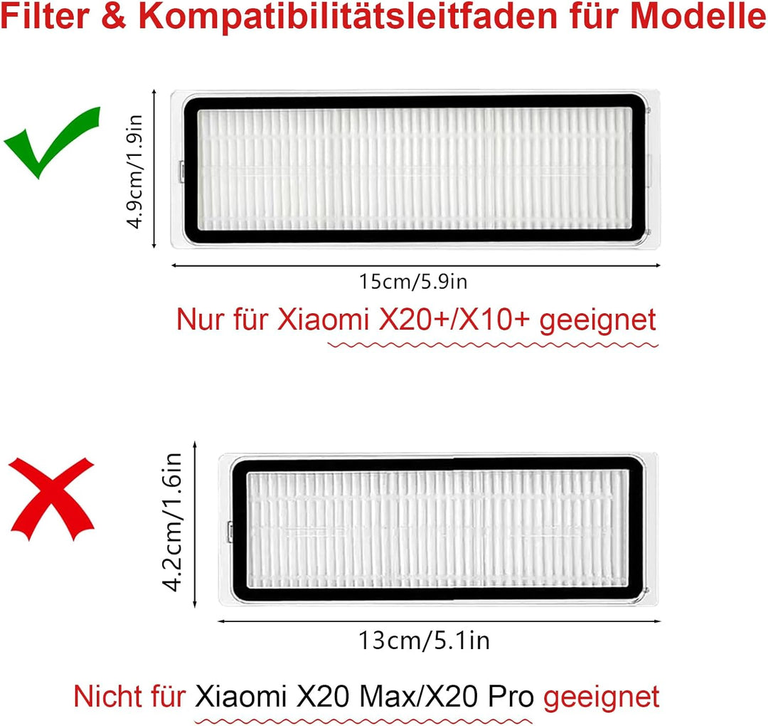 25 Stück Zubehör für Xiaomi X20+/X10+, für Dreame L10s Ultra/L10 Ultra/L10 Prime Roboter Staubsauger